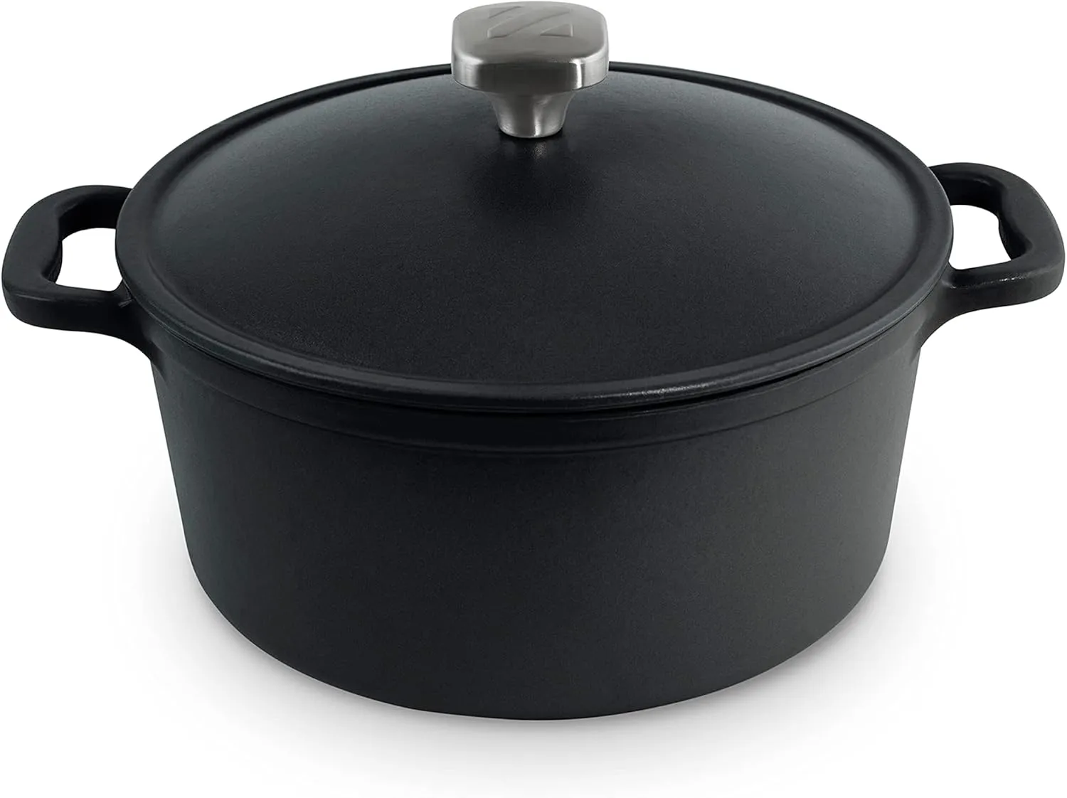 DASH Zakarian by DASH 4.5 Qt Nonstick Cast Iron Dutch Oven, Titanium Ceramic Nonstick Pot with Lid and Handles, Black