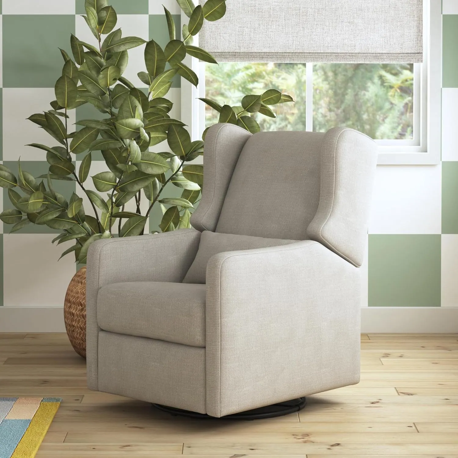 DaVinci Carter’s Arlo Glider Recliner Nursery Chair - Water & Stain Resistant Glider Rocking Chair for Nursery - GREENGUARD Gold, FSC & Certi-PUR US Certified - Cozy Swivel Rocker Recliner - Grey