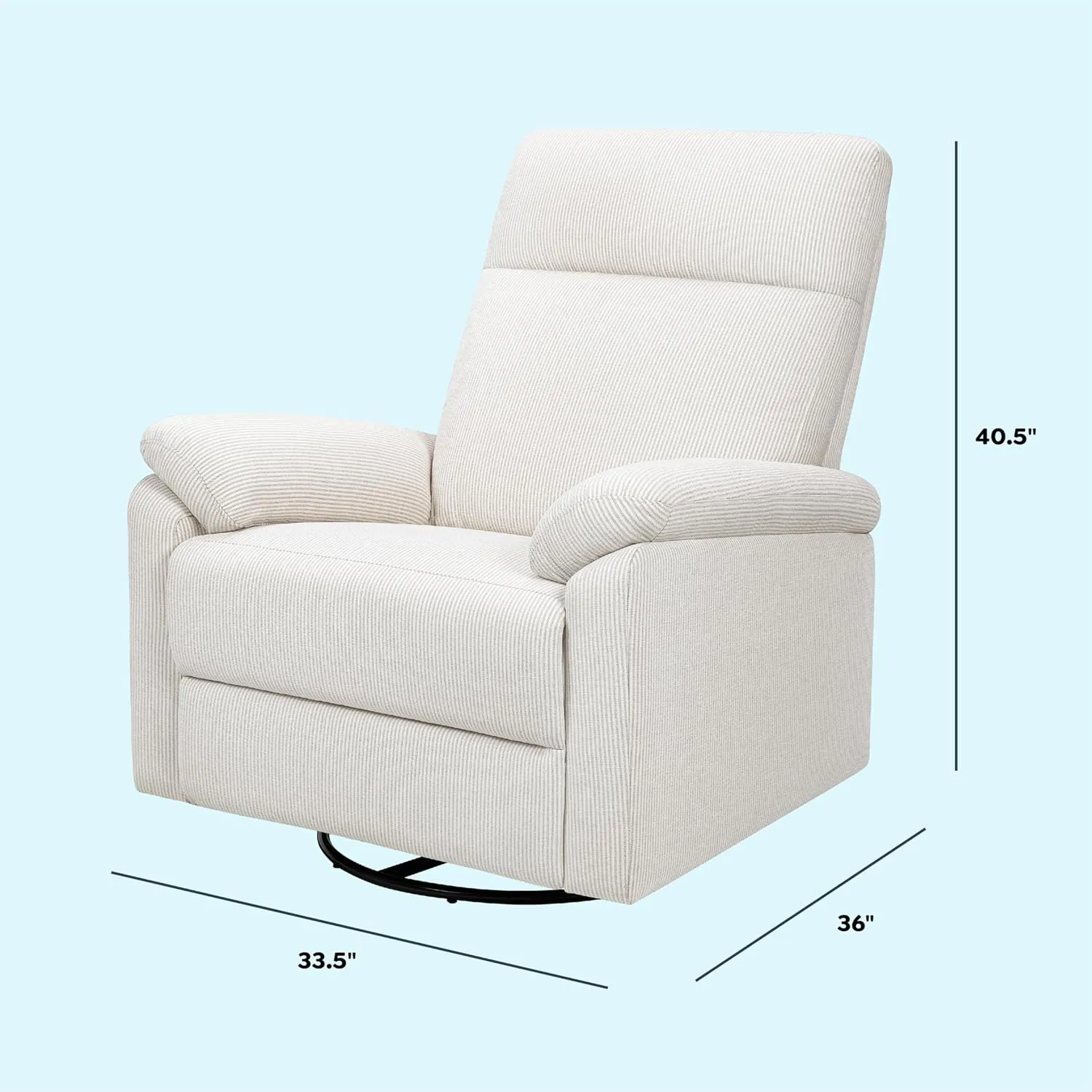 DaVinci Suzy Glider Recliner Nursery Chair - Versatile Glider Rocking Chair for Nursery and Living Room - GREENGUARD Gold, FSC & Certi-PUR US Certified - 360° Swivel Rocker Recliner - Fog Chatham