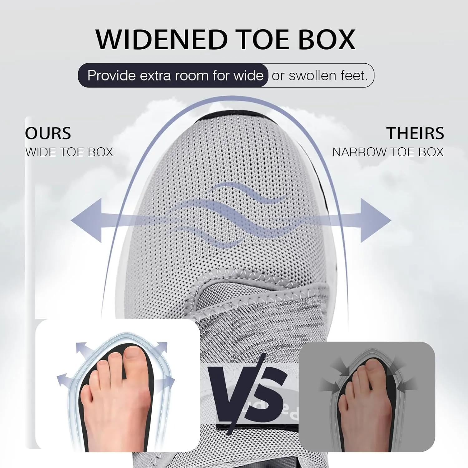 Diabetic Shoes for Men Extra Wide Width, Swollen Feet Shoes for Neuropathy Walking Shoes for Diabetics Pain Relief
