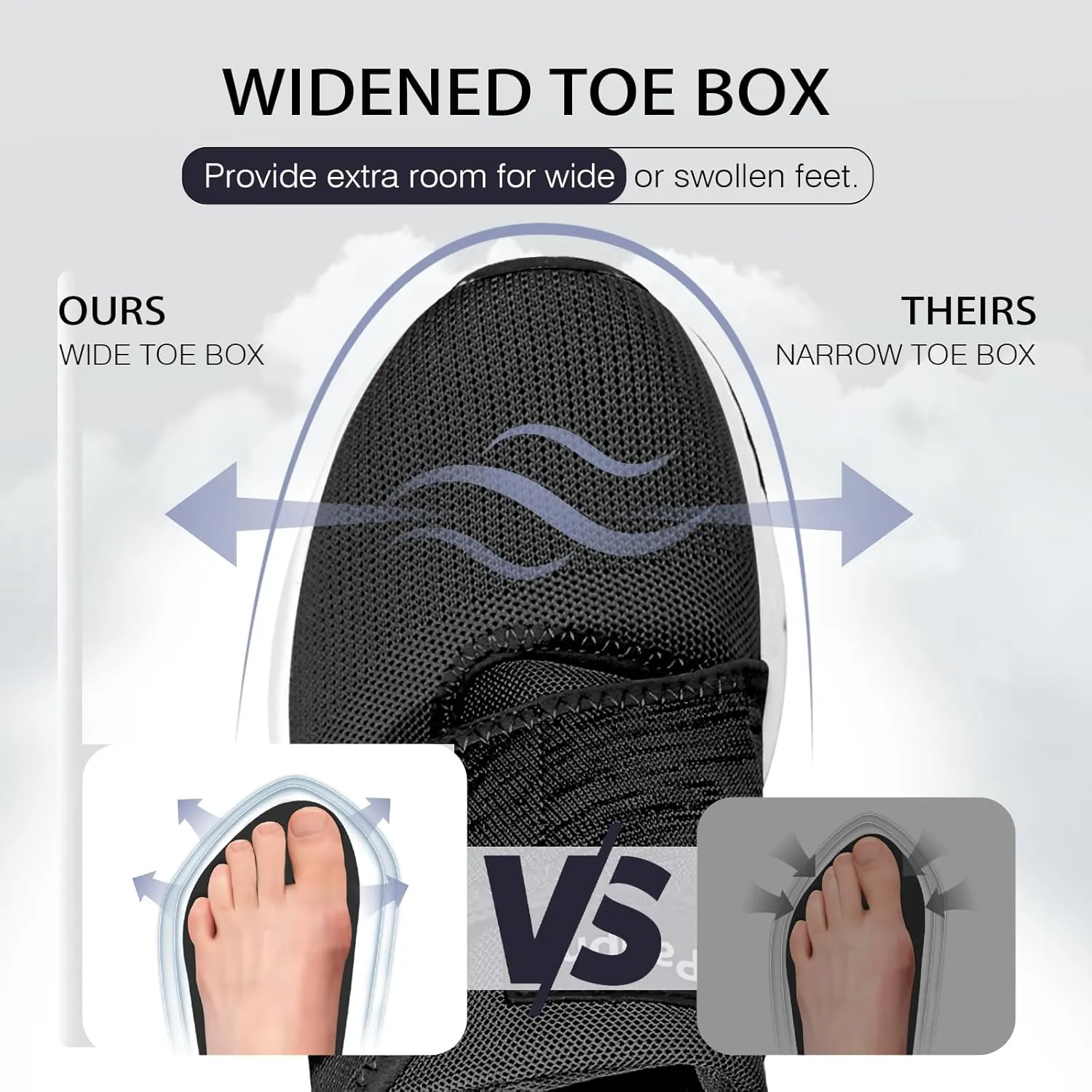 Diabetic Shoes for Men Extra Wide Width, Swollen Feet Shoes for Neuropathy Walking Shoes for Diabetics Pain Relief