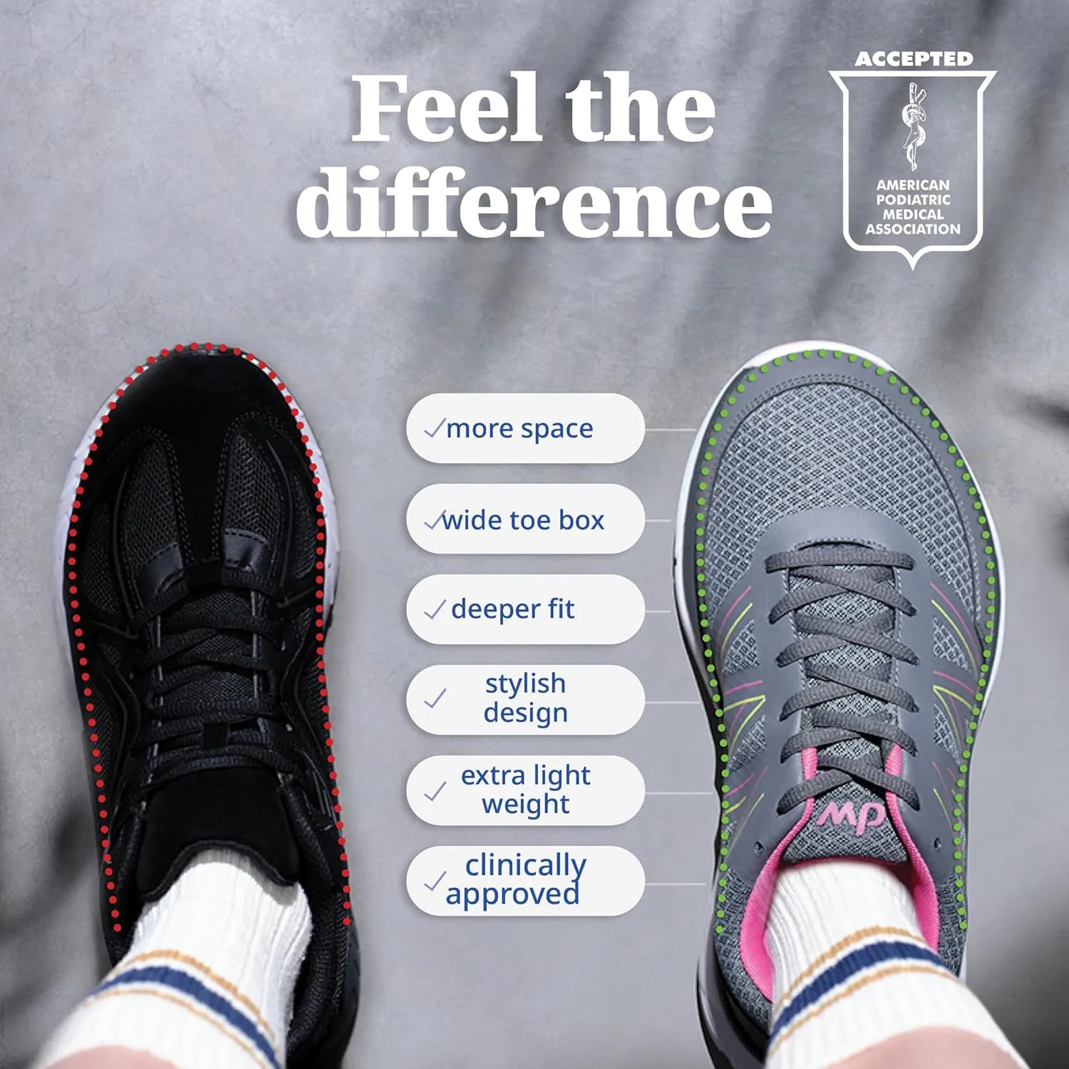 Diawin Wide Shoes for Women – Wide Toe Box, Smooth Interior, Breathable Design, Extra Depth – Perfect for Hallux, Sensitive, Swollen, Diabetic Feet, All-Day Comfort, Lightweight Walking & Foot Support