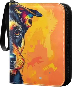Dog Colorful Card Binder Trading Cards Holder 4-Pocket，Album Pages Card Display Sleeves Fits 400 Cards Collector Book
