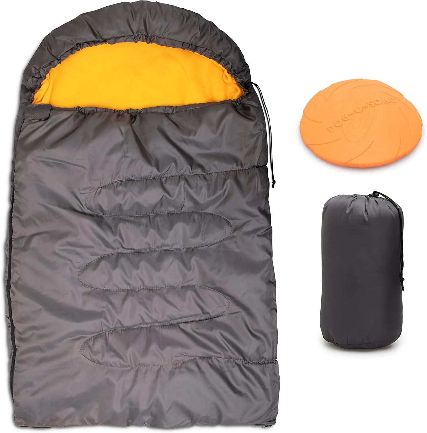 Dog Sleeping Bag - 45.2" x 29", Waterproof Outer, Fleece Inner, Portable, for Medium Dogs- with Frisbee and Storage Bag
