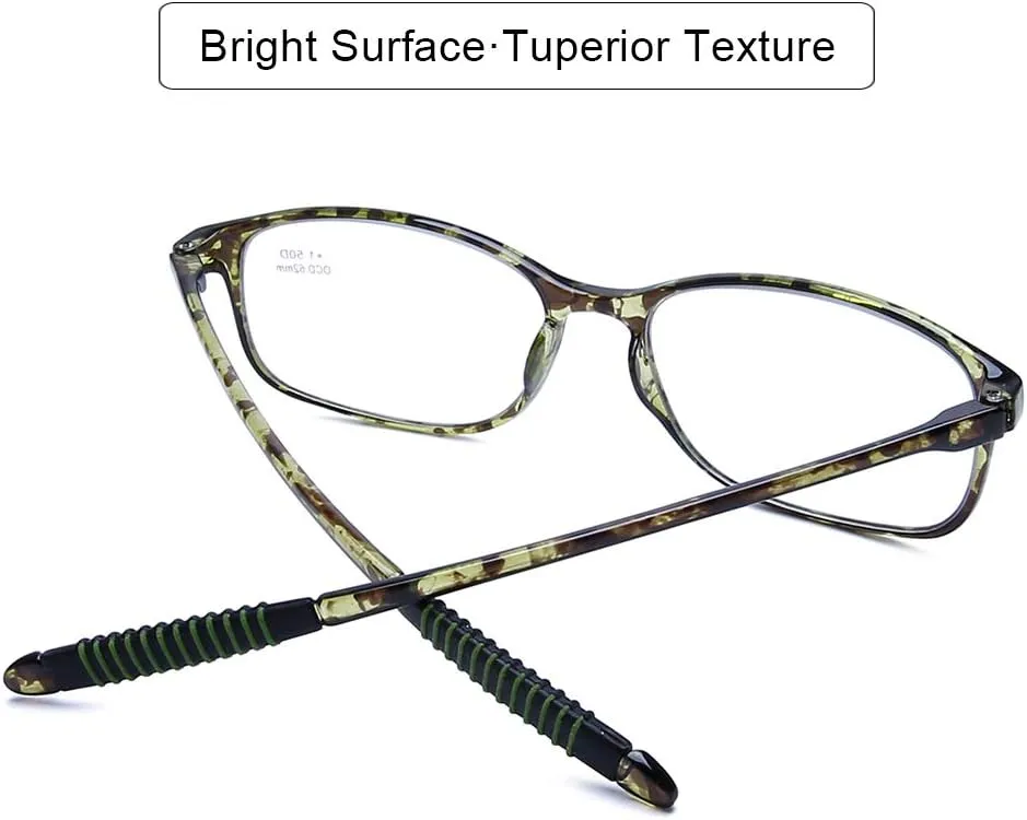 DOOViC Computer Reading Glasses 4 Pack Blue Light Blocking Glasses Anti Eyestrain Flexible Lightweight Readers for Women Men