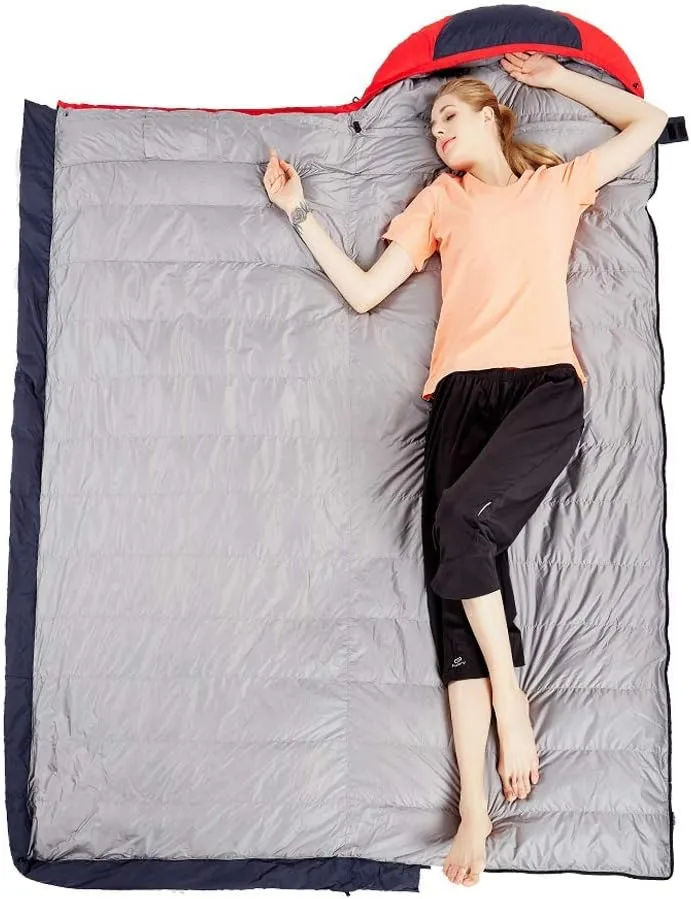 Down Sleeping Bag 3-4 Seasons, 210 * 80 cm, Water Resistant Sleeping Bag for Outdoors, Camping, Backpacking, Hiking, Trekking and Outdoor Activities