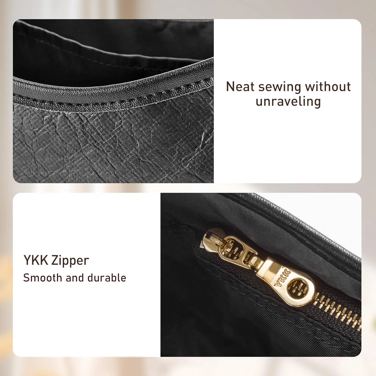 Doxo Purse Organizer Insert Compatible with Longchamp Hobo, Extra Lightweight Waterproof Bag Organizer with YKK Zip（Black，Hobo）
