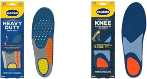 Dr. Scholl's Heavy Duty Support Insoles for Men Size 8-14, 200lbs , and Knee Pain Relief Orthotics for Men Size 8-14 Bundle