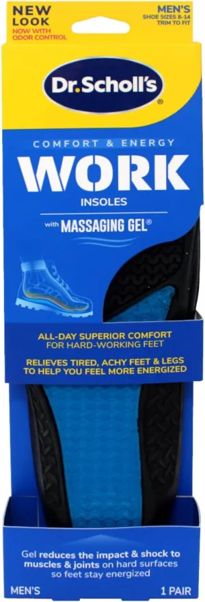 Dr. Scholl's Massaging Gel Work Men's Insoles, Size 8-13
