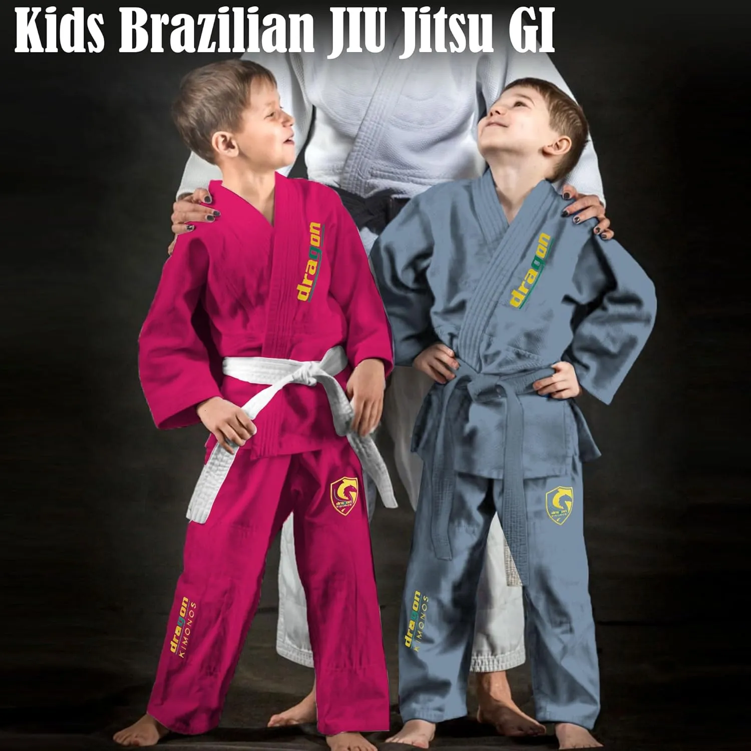 Dragon Brazilian Jiu Jitsu Gi for Kids – Ultra-Light, Preshrunk Youth Grappling Uniform with Free Belt & Bag