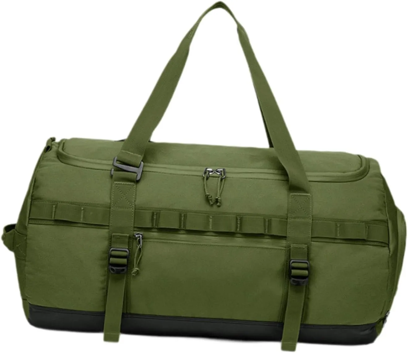 Duffle Bag Sports Backpack 60L Abrasion-Resistant with Shoes Compartment Bag Rucksack for Overnight Hiking Men Women, Green