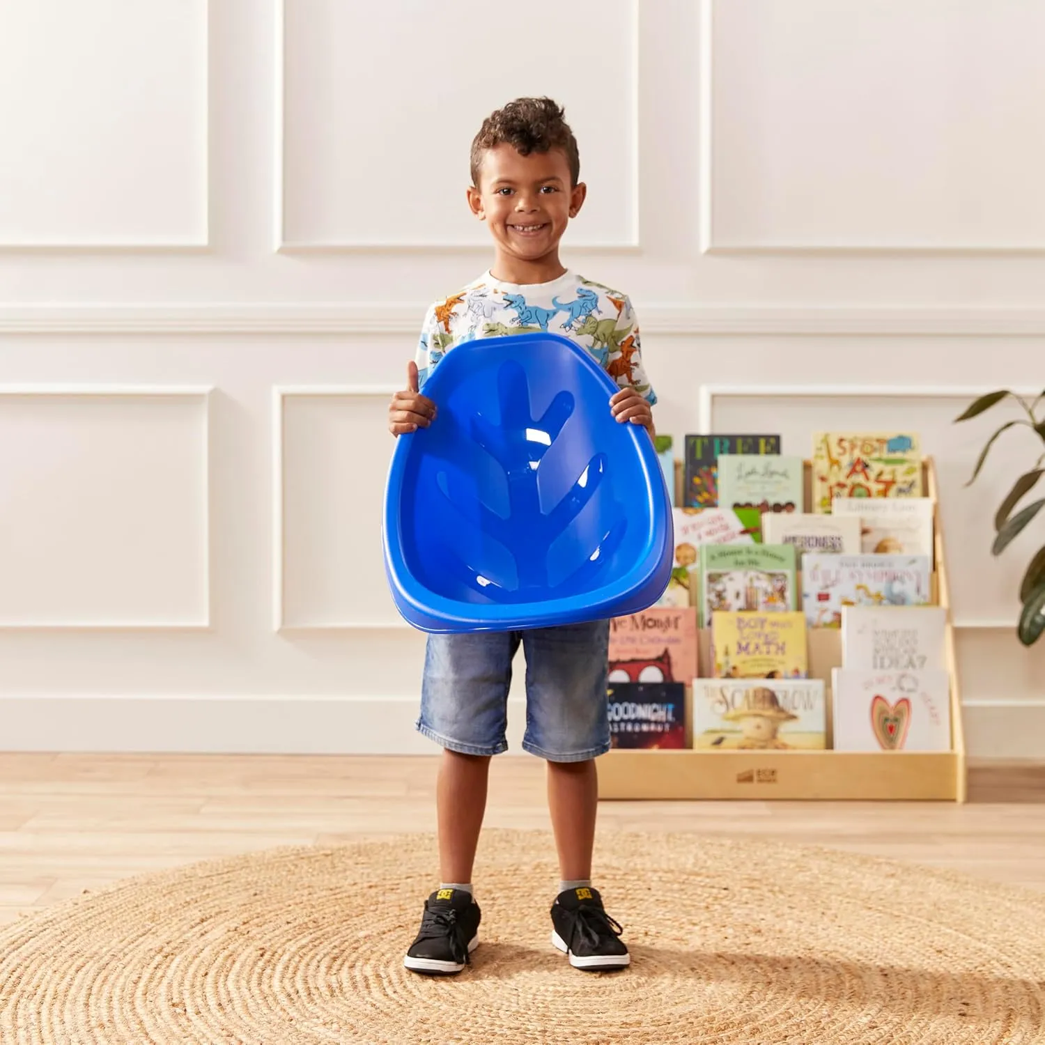 ECR4Kids Leaf Floor Seat, Rocker Chair, Blue, 6-Piece
