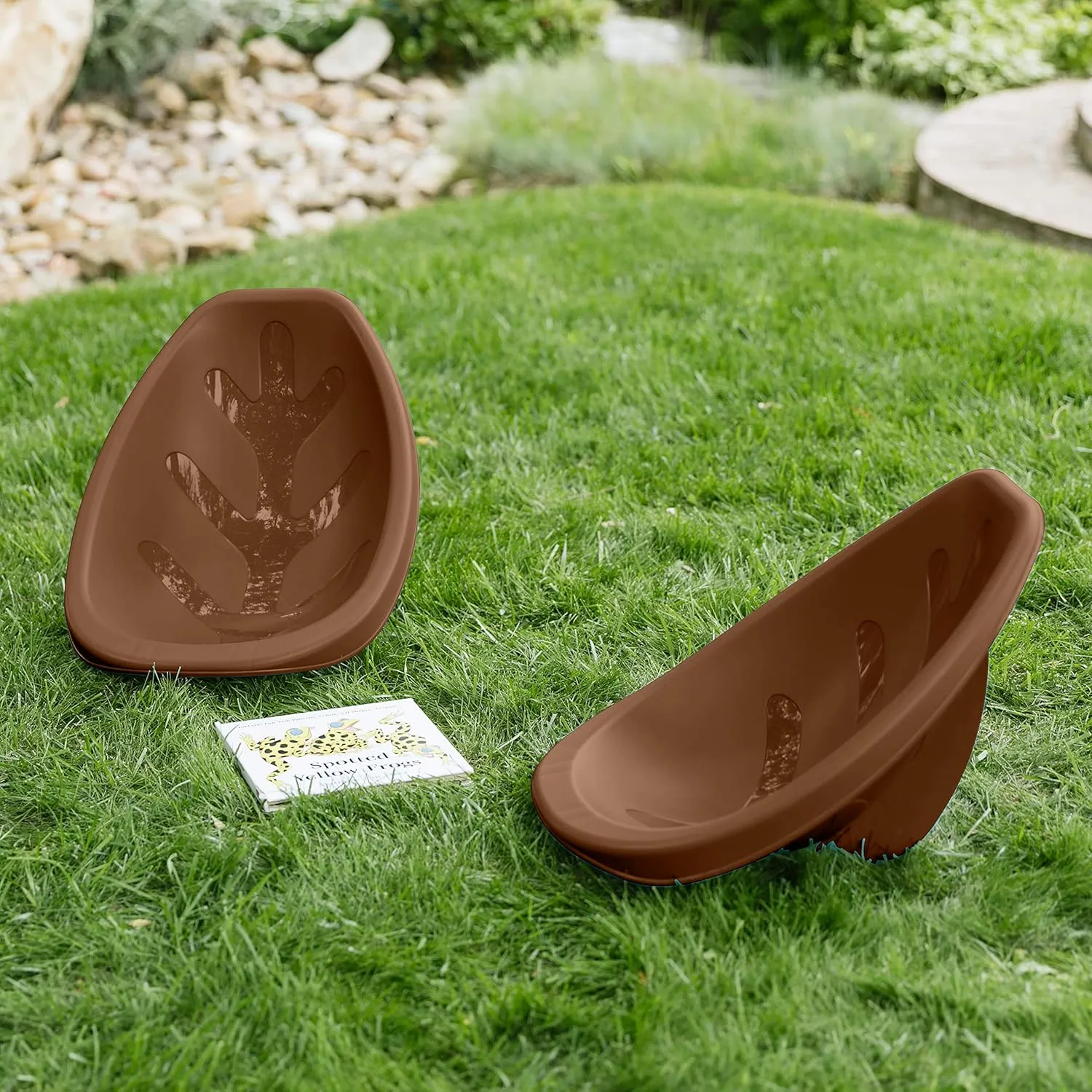 ECR4Kids Leaf Floor Seat, Rocker Chair, Chocolate, 6-Piece