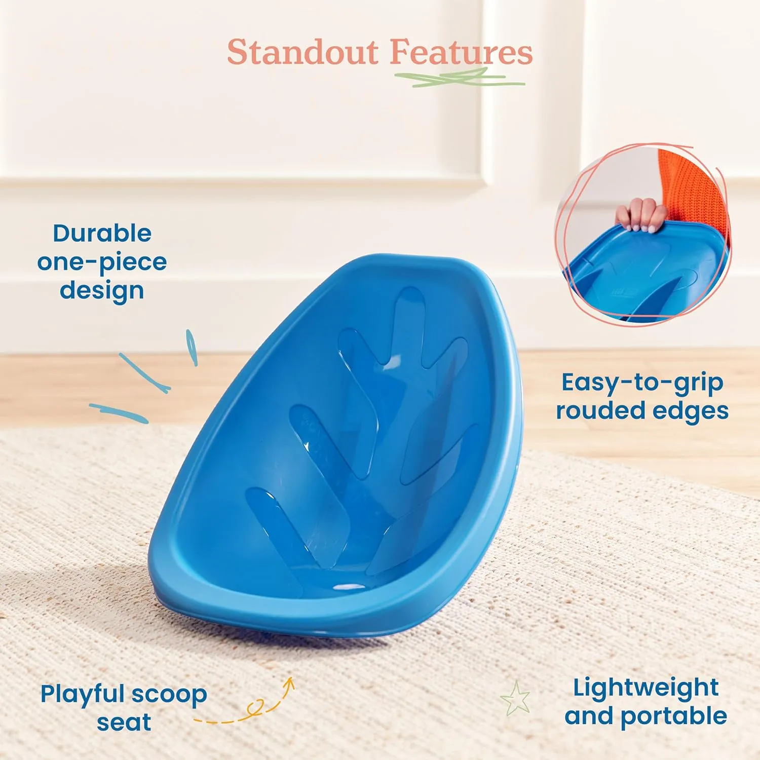 ECR4Kids Leaf Floor Seat, Rocker Chair, Contemporary, 6-Piece