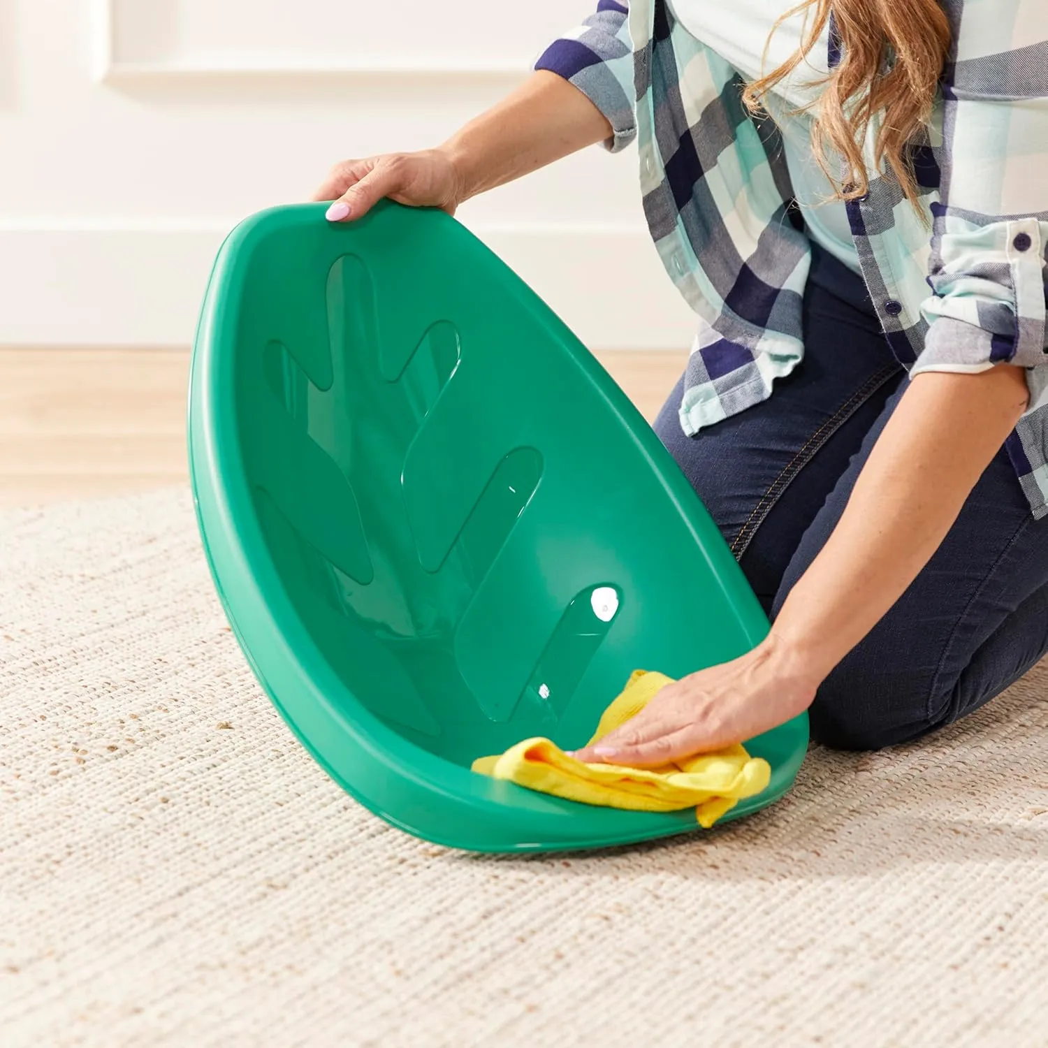 ECR4Kids Leaf Floor Seat, Rocker Chair, Emerald, 6-Piece