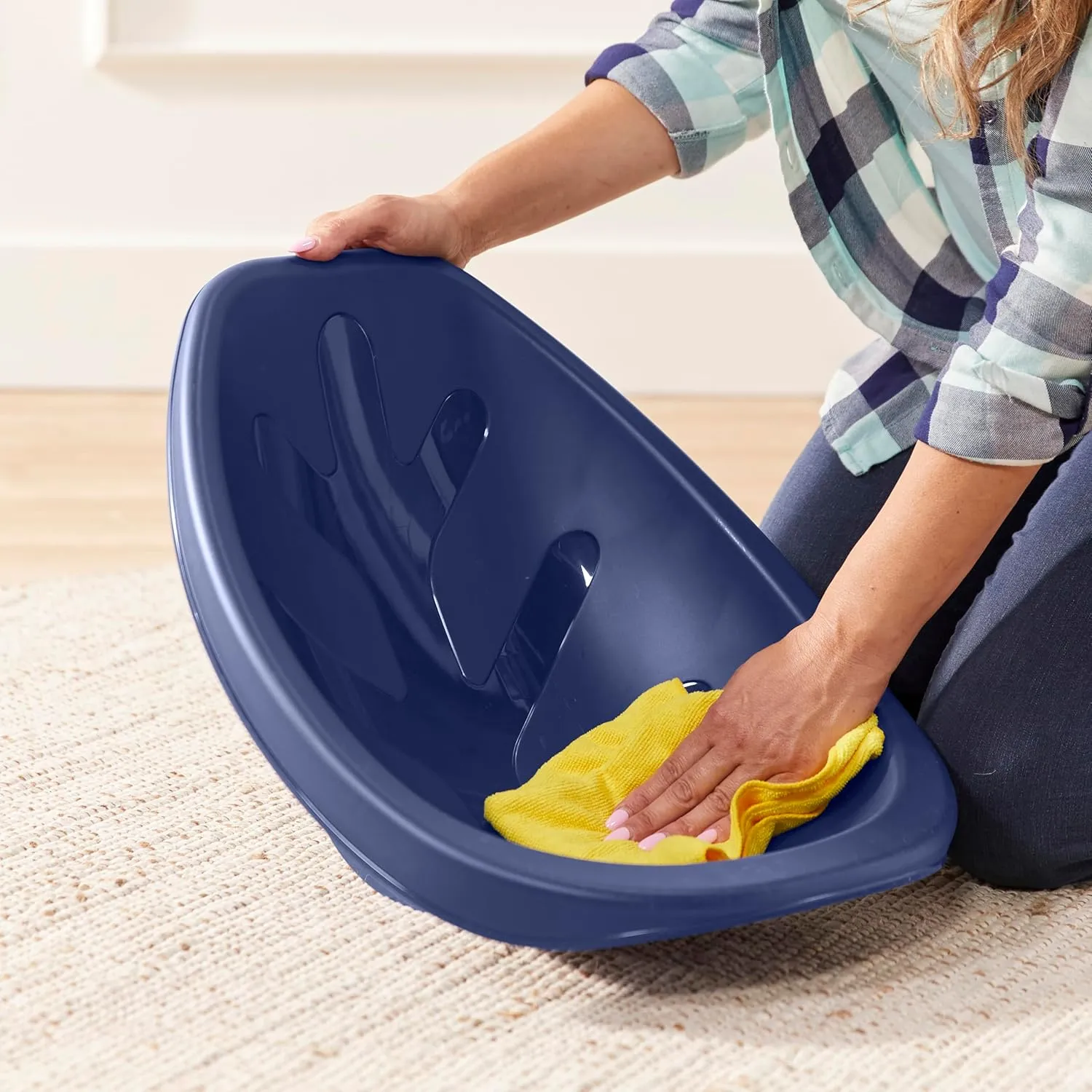 ECR4Kids Leaf Floor Seat, Rocker Chair, Navy, 6-Piece