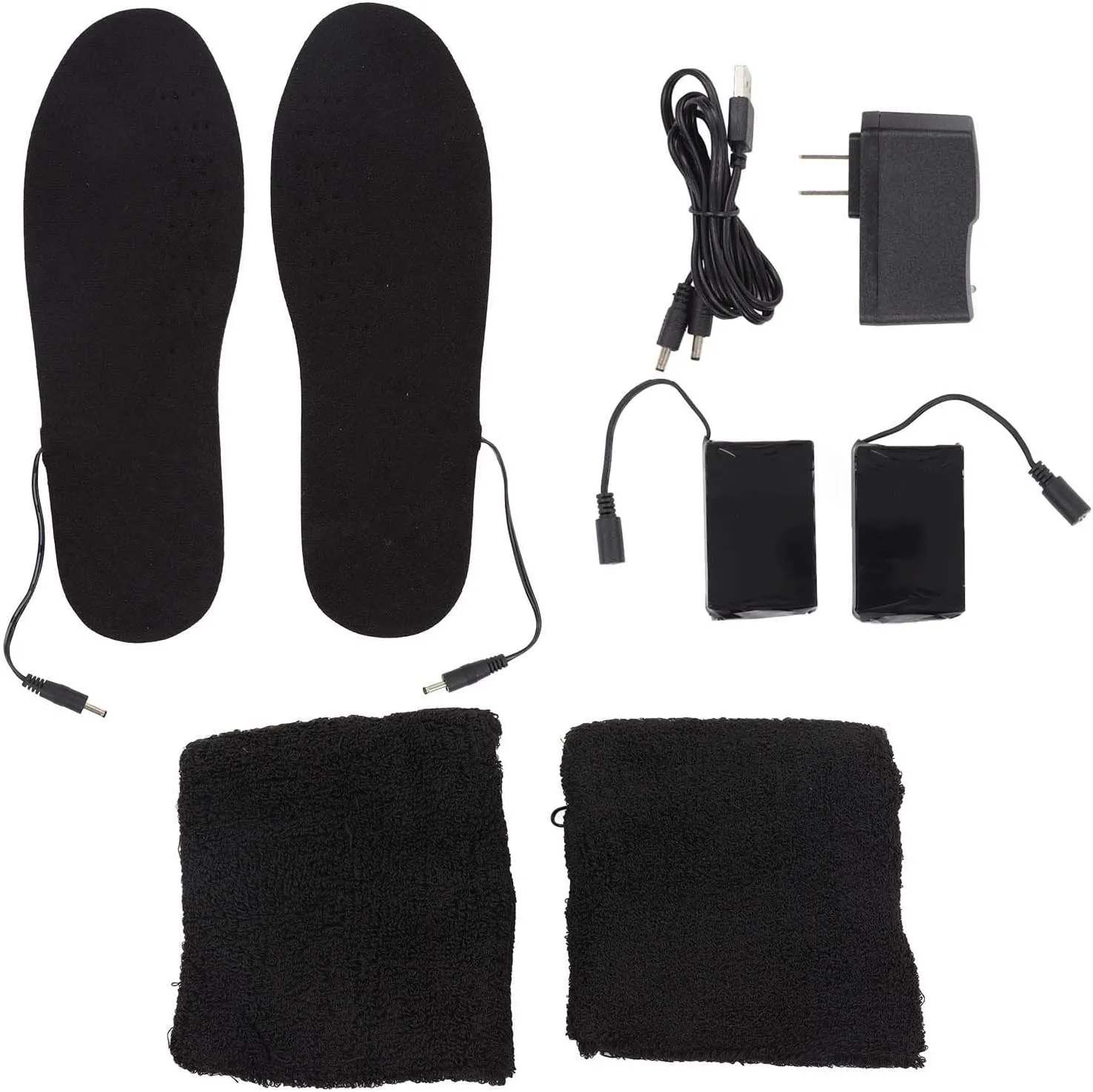 Efficient Foot Warmth Soft and Breathable Heated Insoles with USB Rechargeable Battery for Cozy Winter Walks(U S Regulations (100 240V))