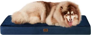 EHEYCIGA Orthopedic Memory Foam Dog Beds for Jumbo Dogs with Removable Waterproof Liner, Navy, 47x29