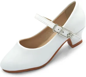 EIGHT KM Toddler Shoes - High Heels Kid Shoes - Multi Sizes & Colors for Ages 3-13 Years - Mary Jane Shoes for Girls Wide Fit Little Girl Dress Shoes - Party Wedding Shoes - Princess Baby Girl Shoes
