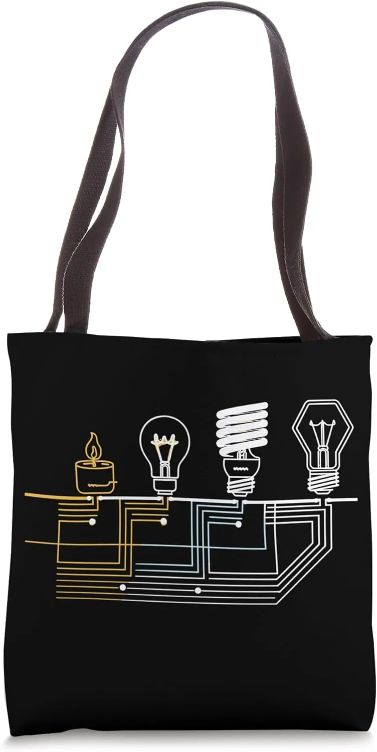 Electrician Engineer Light Bulb Electricity Tote Bag