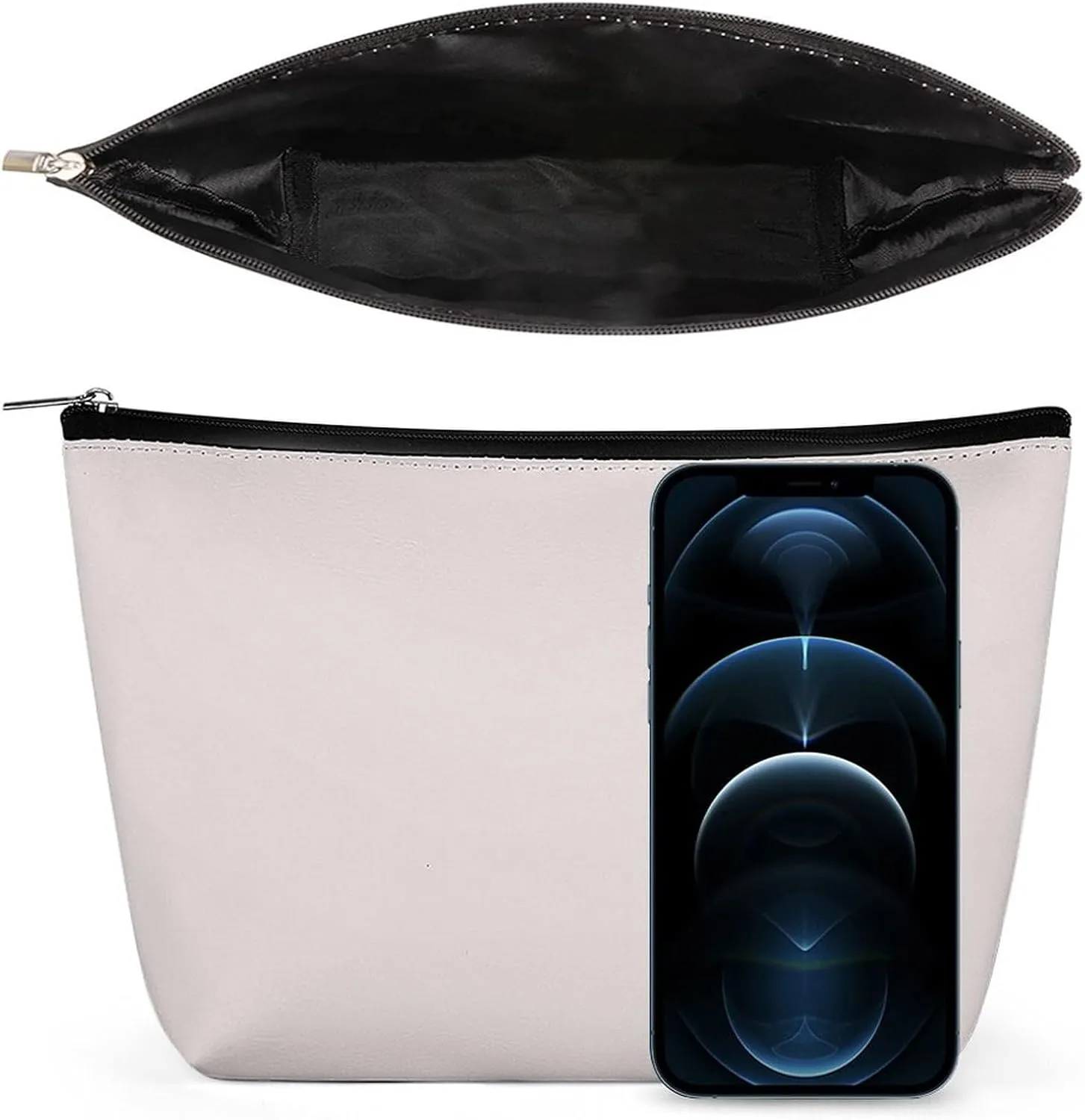 Elegant Makeup Bag, Simple Blush Pale Rose Solid Color Cosmetic Bag Large Capacity Pouch Portable Organizer for Men & Women