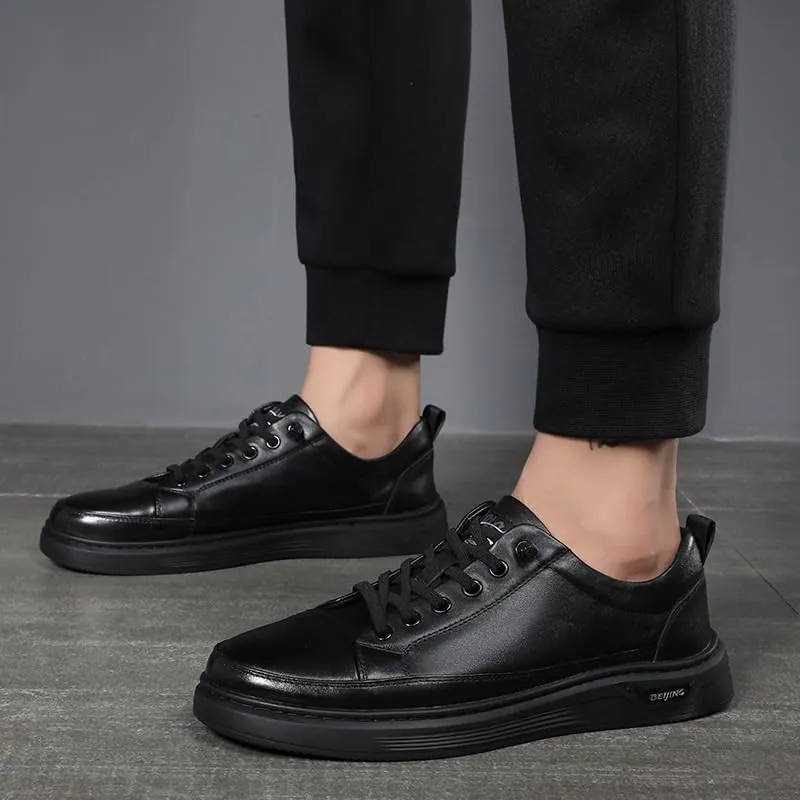 Elegant Men's Derby Shoes in Smooth Leather with Round Toe and Comfortable Cushioned Insole