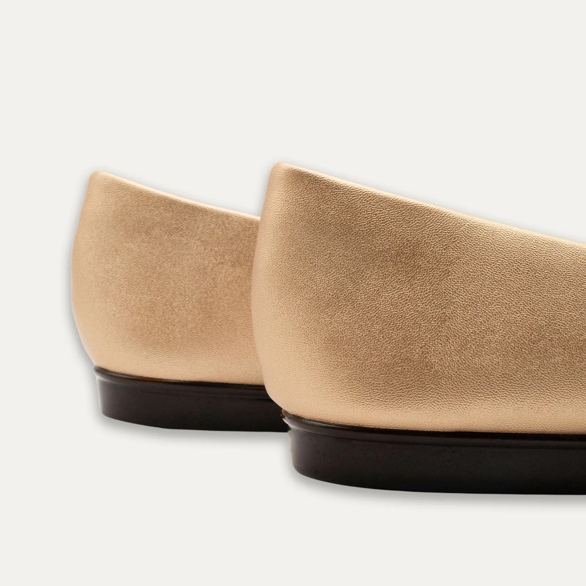 Elena Light Gold Pointed Toe Flats