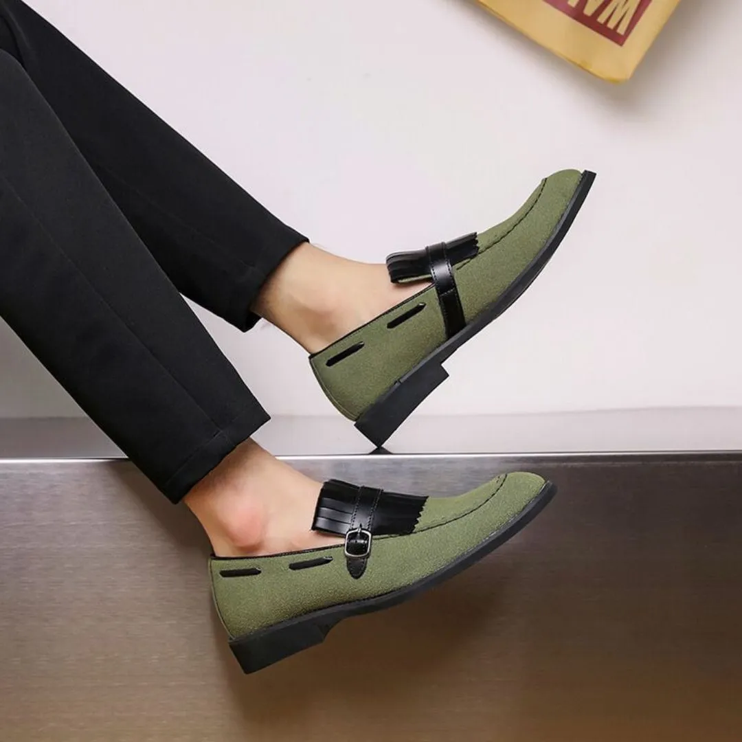 Elias Suede Buckle Loafers