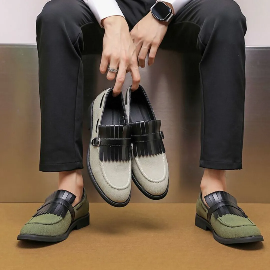 Elias Suede Buckle Loafers