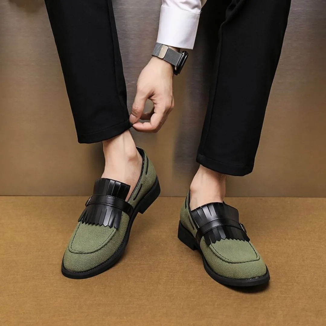 Elias Suede Buckle Loafers