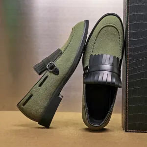 Elias Suede Buckle Loafers