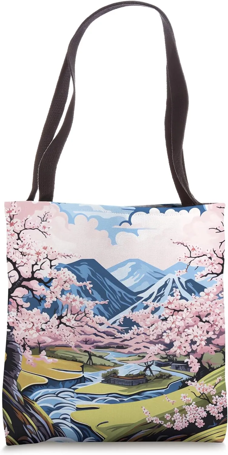 Ephemeral Serenity Japanese Sakura in Light Tote Bag