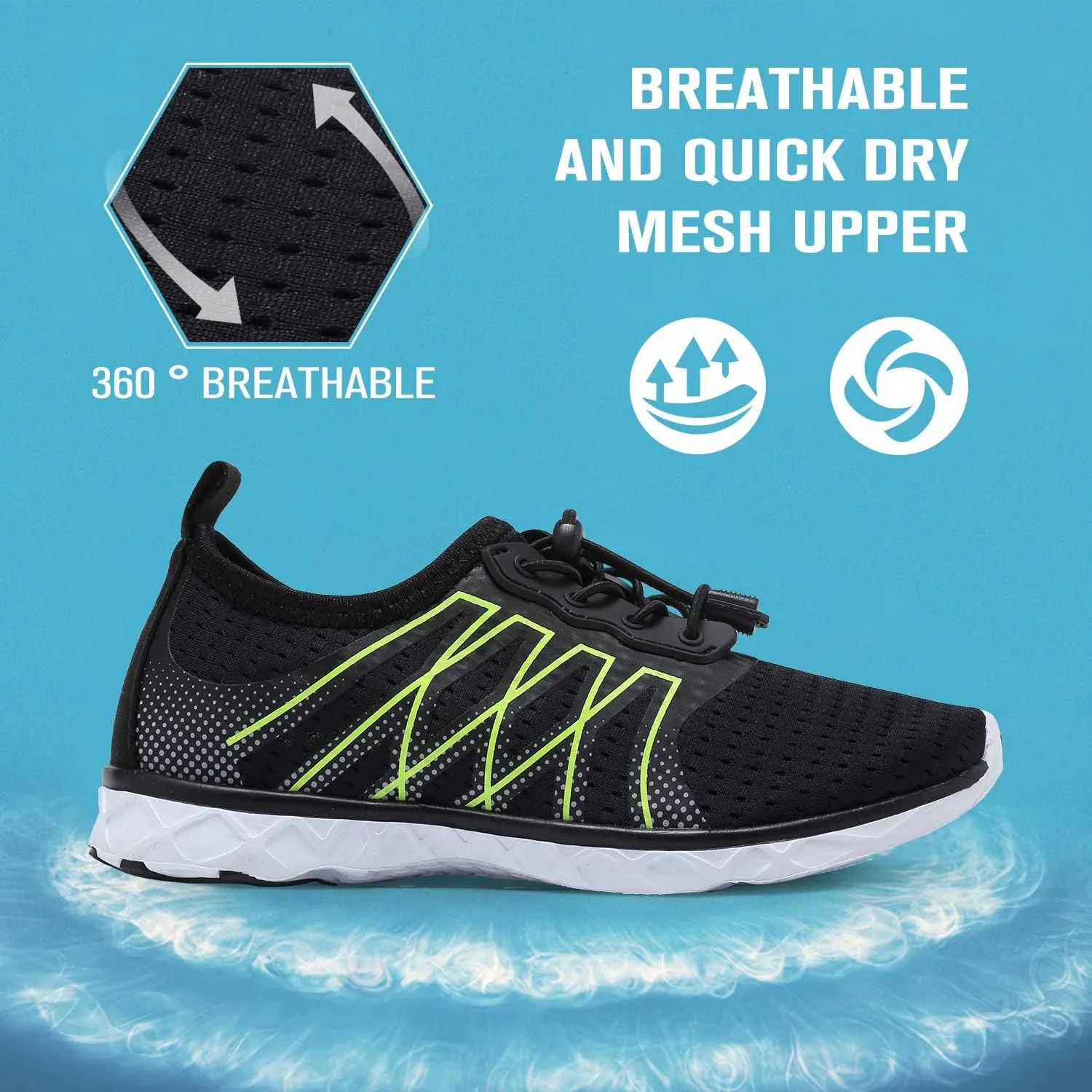 EQUICK Kids Water Shoes Boys & Girls Kids Aqua Shoes Swim Shoes Athletic Sneakers Lightweight Sport Shoes (Toddler/Little Kid/Big Kid)
