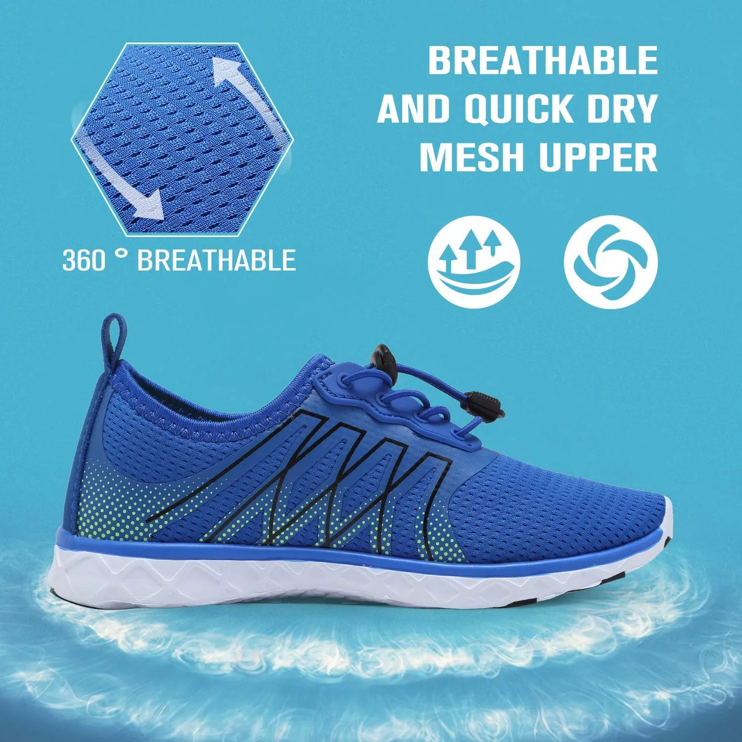 EQUICK Kids Water Shoes Boys & Girls Kids Aqua Shoes Swim Shoes Athletic Sneakers Lightweight Sport Shoes (Toddler/Little Kid/Big Kid)