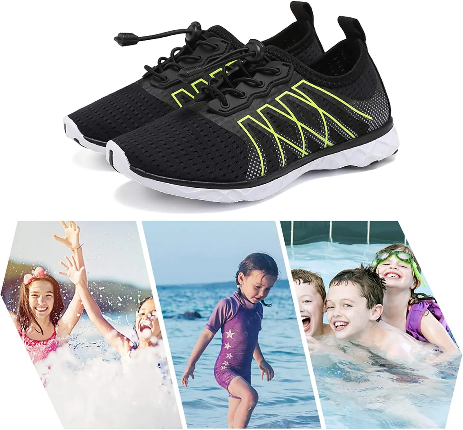 EQUICK Kids Water Shoes Boys & Girls Kids Aqua Shoes Swim Shoes Athletic Sneakers Lightweight Sport Shoes (Toddler/Little Kid/Big Kid)