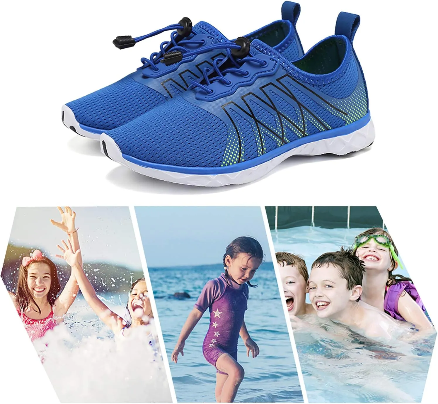 EQUICK Kids Water Shoes Boys & Girls Kids Aqua Shoes Swim Shoes Athletic Sneakers Lightweight Sport Shoes (Toddler/Little Kid/Big Kid)