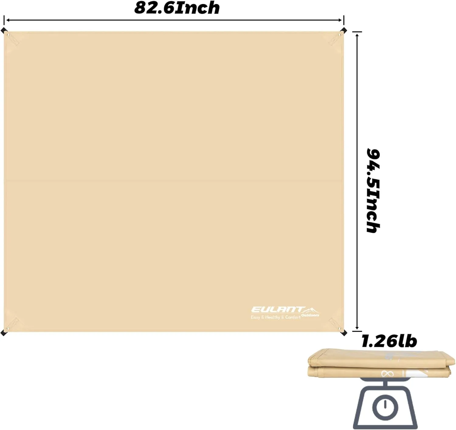 Eulant Waterproof Tent Footprint - 7.54ft X 8.53ft, Ideal for Camping, Hiking, Picnic & Backpacking