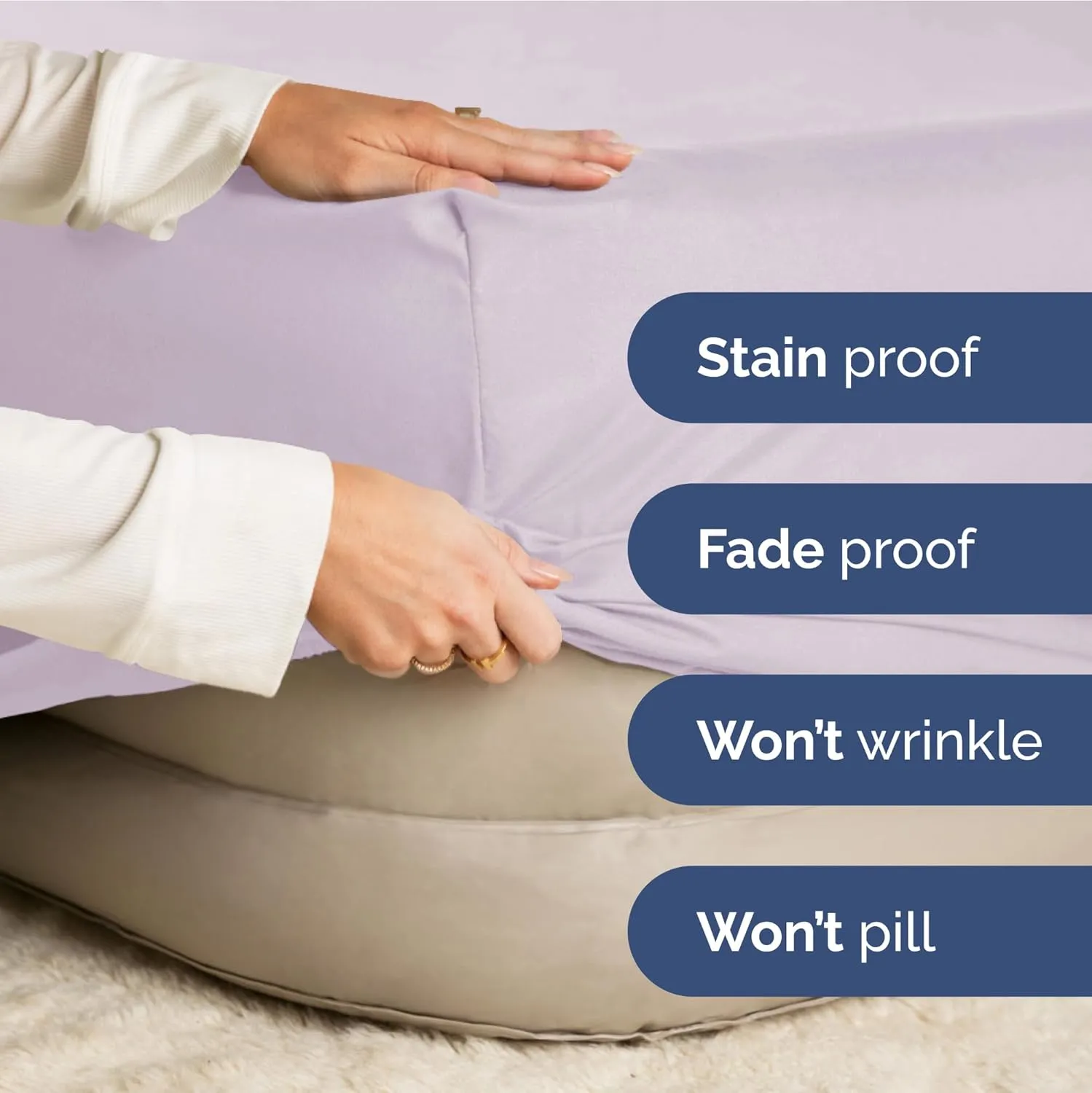 Extra Deep King Fitted Sheet - Hotel Luxury Single Fitted Sheet Only - Easily Fits 18 inch to 24 inch Mattress - Ultra Soft, Wrinkle Free with Extra Deep Pockets - Breathable & Comfy - Light Lavender