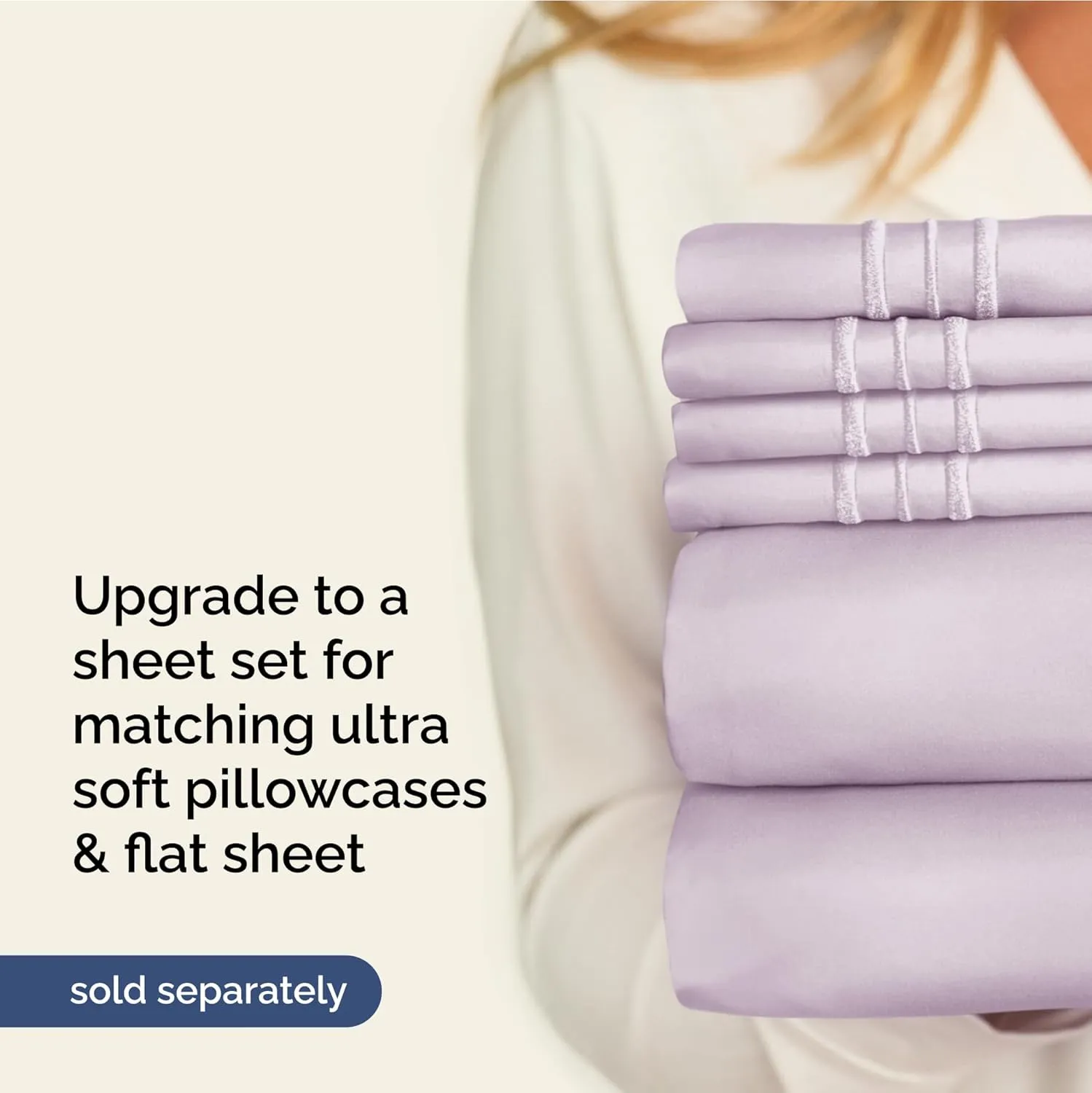 Extra Deep King Fitted Sheet - Hotel Luxury Single Fitted Sheet Only - Easily Fits 18 inch to 24 inch Mattress - Ultra Soft, Wrinkle Free with Extra Deep Pockets - Breathable & Comfy - Light Lavender