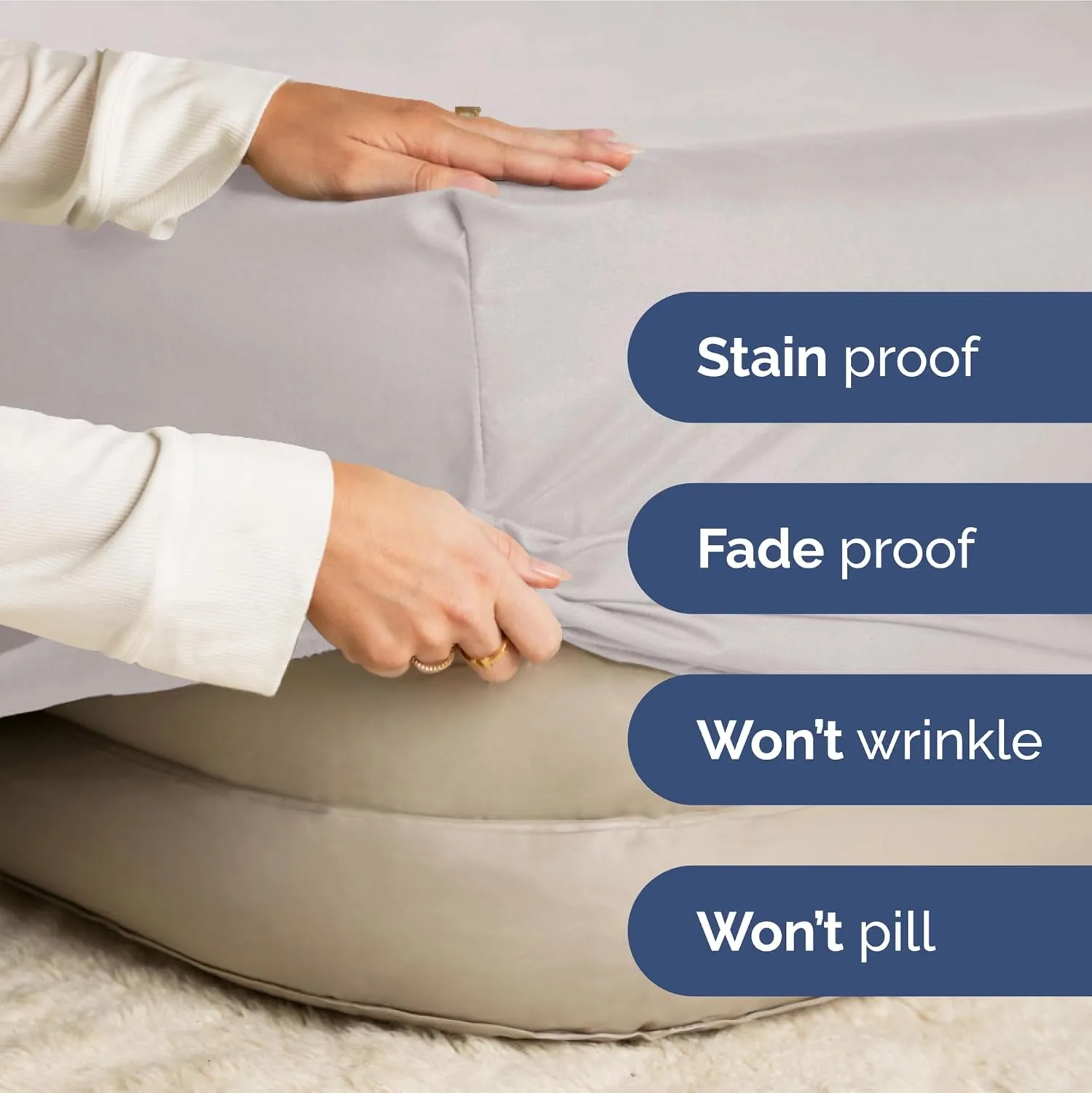 Extra Deep Queen Fitted Sheet - Hotel Luxury Single Fitted Sheet Only - Easily Fits 18 inch to 24 inch Mattress - Ultra Soft, Wrinkle & Fade Free w/Extra Deep Pocket - Breathable & Comfy - Light Grey