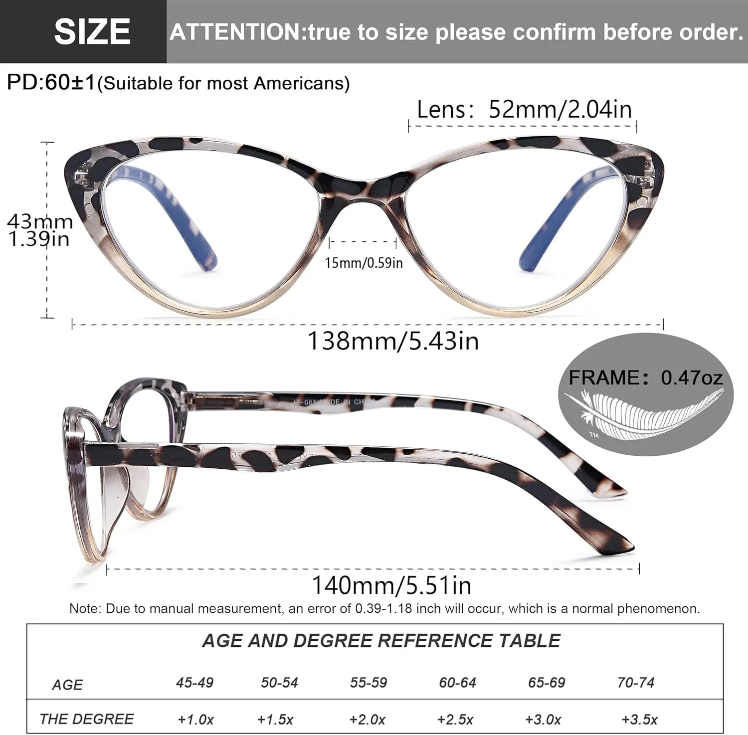 EYEURL Cat Eye Reading Glasses for Women 2 Pair Blue Light Blocking Readers 2.00 Comfort Spring Hinge Lightweight Eyeglasses Anti Glare for Ladies