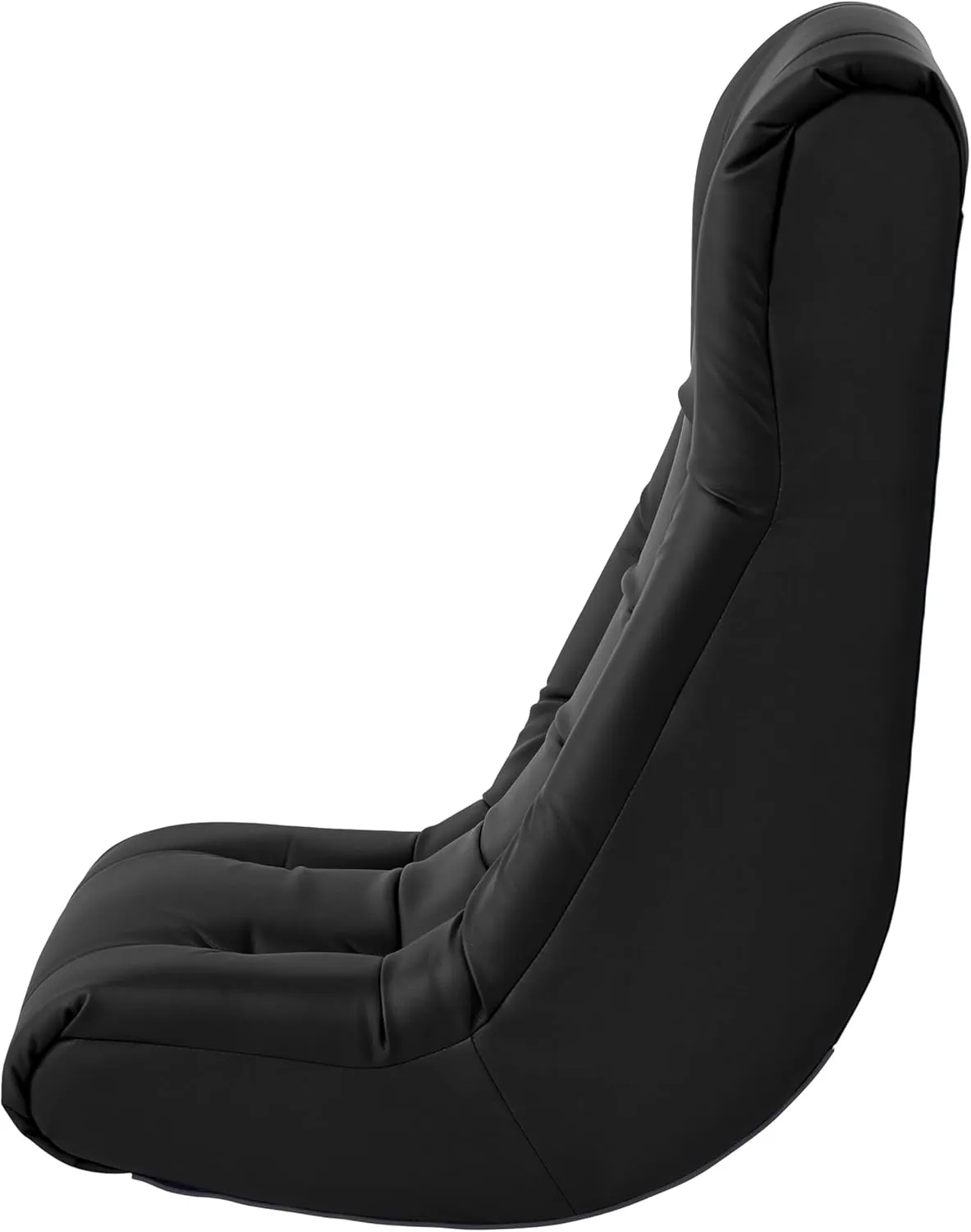 Factory Direct Partners Soft Tufted Floor Rocker - Cushioned Ground Chair for Kids Teens and Adults - Great for Reading, Gaming, Meditating, TV - Black, 10488-BK