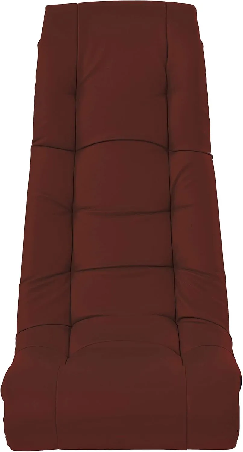 Factory Direct Partners Soft Tufted Floor Rocker - Cushioned Ground Chair for Kids Teens and Adults - Great for Reading, Gaming, Meditating, TV - Burgundy, 10488-BY