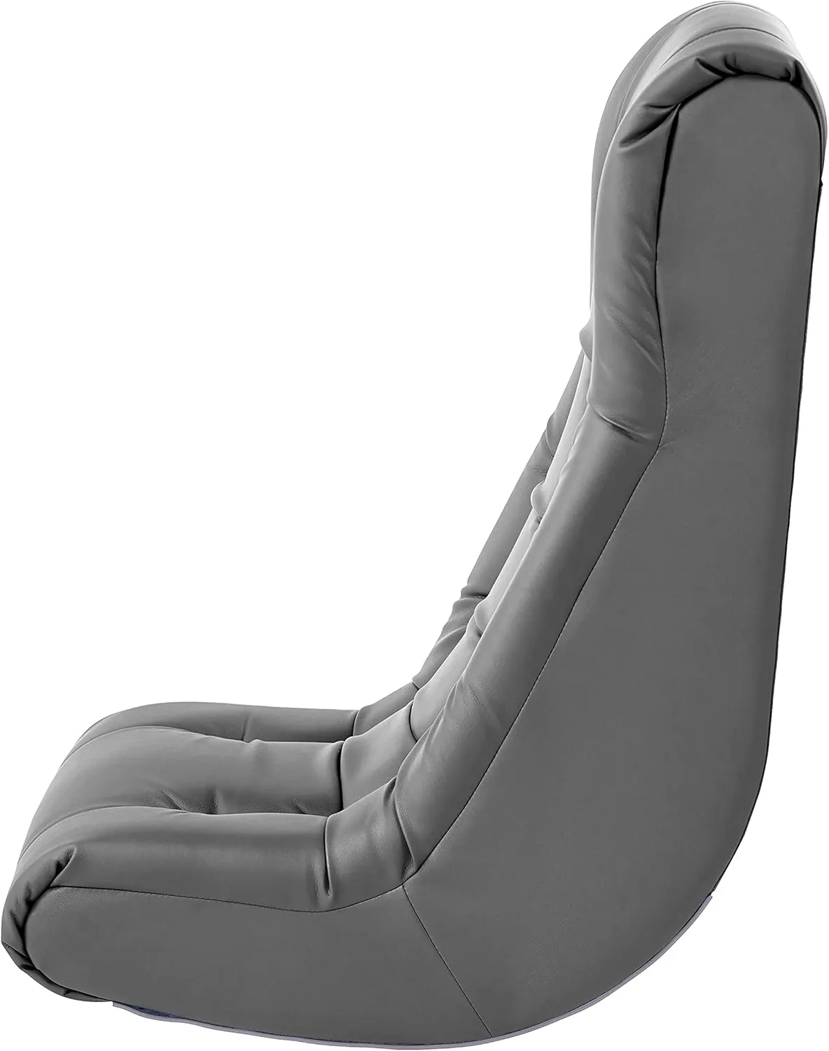 Factory Direct Partners Soft Tufted Floor Rocker - Cushioned Ground Chair for Kids Teens and Adults - Great for Reading, Gaming, Meditating, TV - Coal, 10488-GY