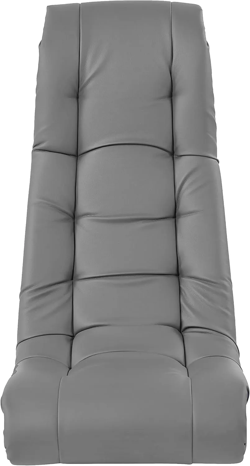 Factory Direct Partners Soft Tufted Floor Rocker - Cushioned Ground Chair for Kids Teens and Adults - Great for Reading, Gaming, Meditating, TV - Coal, 10488-GY