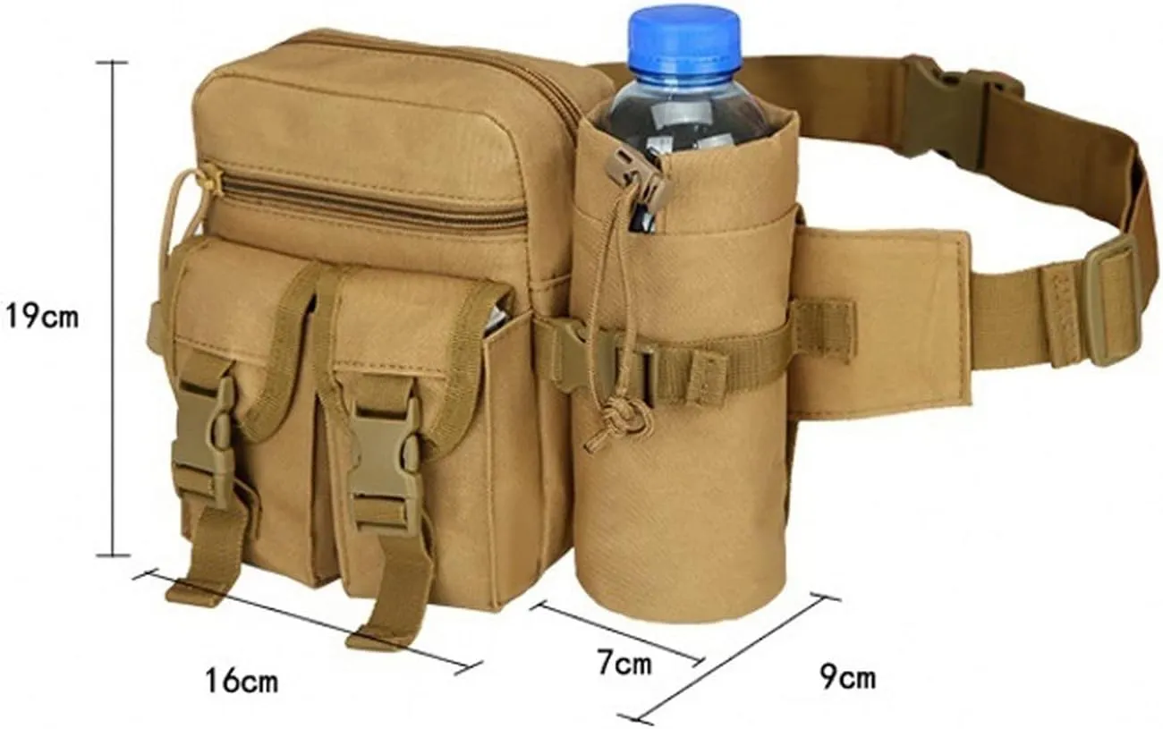 Fanny Pack Military Tactical Waist Bag Fanny Pack EDC Water Bottle Pouch Men Waterproof Outdoor Sports Running Hunting Fishing Hiking Bags (1)