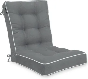 Favoyard Rocking Chair Cushion Set, Indoor & Outdoor Rocker Cushions, Water Resistant Seat Cushion Set for Patio Furniture 3-Year Color Fastness Chair Pads with Ties, Dark Gray