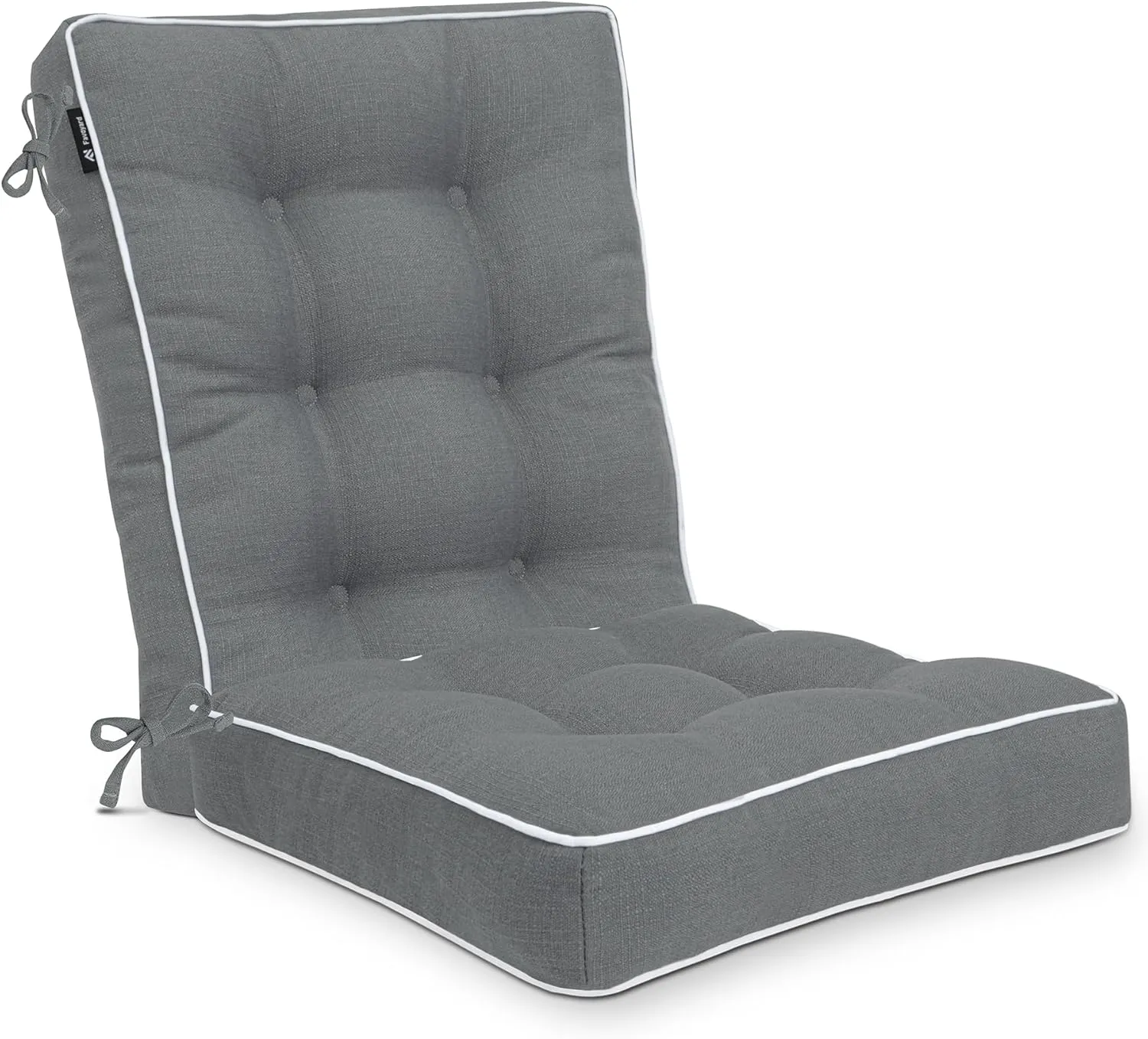 Favoyard Rocking Chair Cushion Set, Indoor & Outdoor Rocker Cushions, Water Resistant Seat Cushion Set for Patio Furniture 3-Year Color Fastness Chair Pads with Ties, Dark Gray