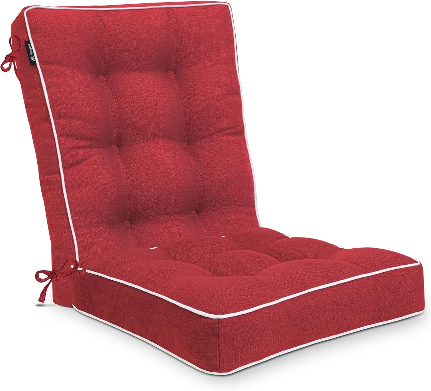 Favoyard Rocking Chair Cushion Set, Indoor & Outdoor Rocker Cushions, Water Resistant Seat Cushion Set for Patio Furniture 3-Year Color Fastness Chair Pads with Ties, Red