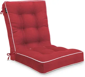 Favoyard Rocking Chair Cushion Set, Indoor & Outdoor Rocker Cushions, Water Resistant Seat Cushion Set for Patio Furniture 3-Year Color Fastness Chair Pads with Ties, Red